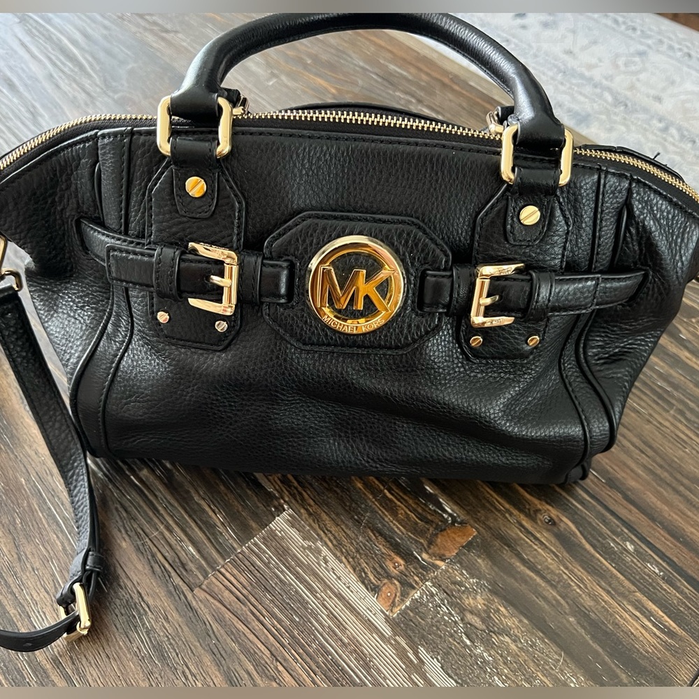 Black Michael Kors Leather Cross Body Bag
